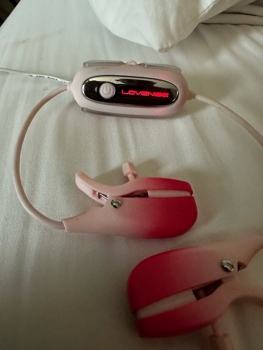 Gemini vibrating -Controlled nipple  Clamps lovense barely use